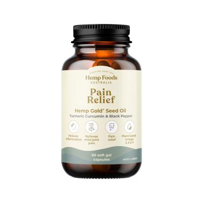 Hemp Foods Australia Pain Relief Hemp Gold Seed Oil (Turmeric Curcumin & Black Pepper) Capsules 60c